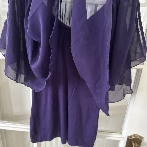 Venus Purple Cold Shoulder Blouse Womens Medium - Picture 5 of 9
